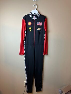 Spirit Black & Red Checkered Racing Jumpsuit